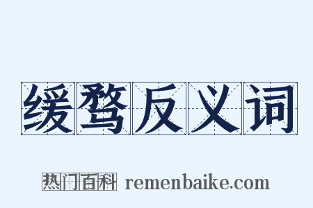 缓骛反义词是什么意思的图片